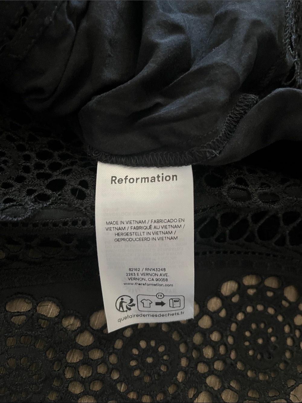 NEW Reformation Nadia Lace Long Sleeve Top Size 6 - Picture 6 of 7